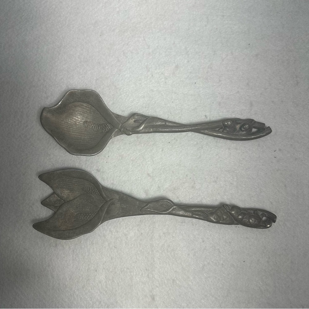Arthur Court Flatware Serving Spoon Collectible Vintage 2Pc Calla Lily R…